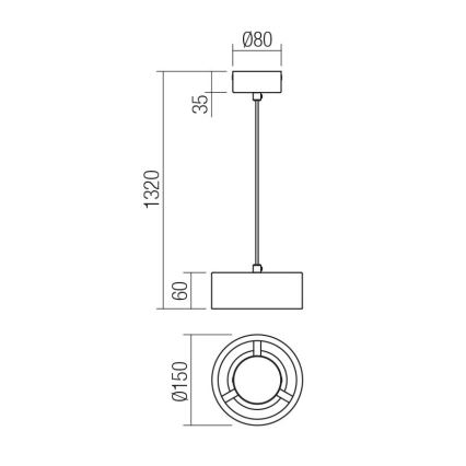 Redo 01-3099 - Suspension filaire PUNKT LED/6W/230V d. 15 cm blanc
