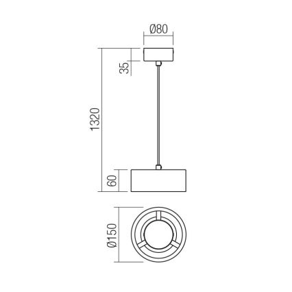 Redo 01-3100 - LED-Hängeleuchte PUNKT LED/6W/230V d 15 cm Messing