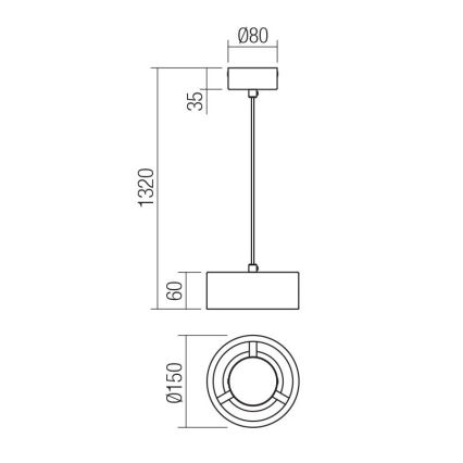 Redo 01-3101 - LED-Hängeleuchte PUNKT LED/6W/230V d 15 cm schwarz