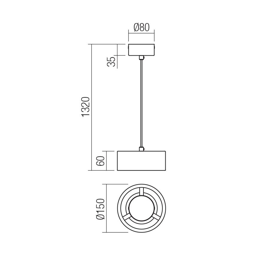 Redo 01-3101 - LED-Hängeleuchte PUNKT LED/6W/230V d 15 cm schwarz