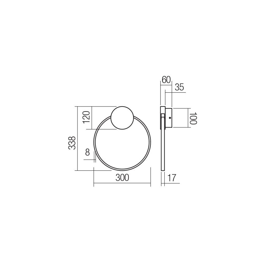 Redo 01-3102 - LED-Wandbeleuchtung ATOM LED/11W/230V d 30 cm