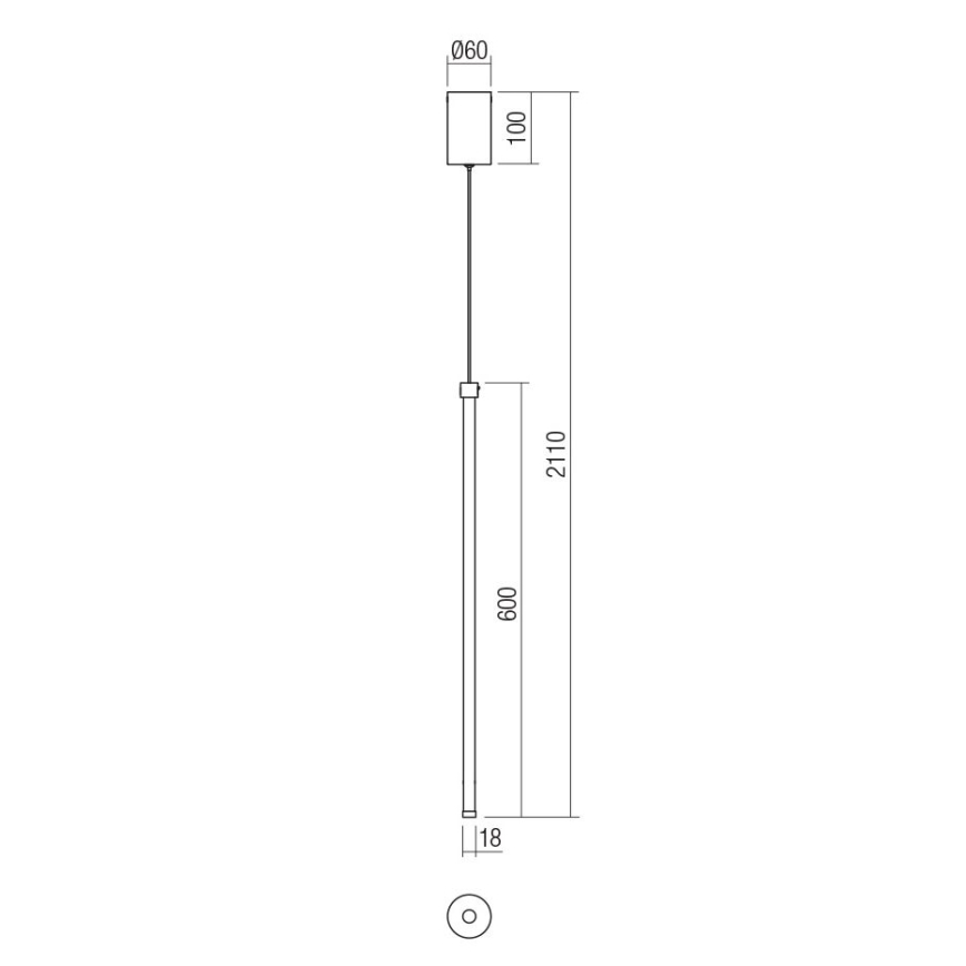 Redo 01-3116 - Suspension filaire LED TABOO LED/9W/230V noir