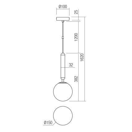 Redo 01-3130 - Lampadario a sospensione con filo HAIKU 1xE14/28W/230V diametro 15 cm ottone