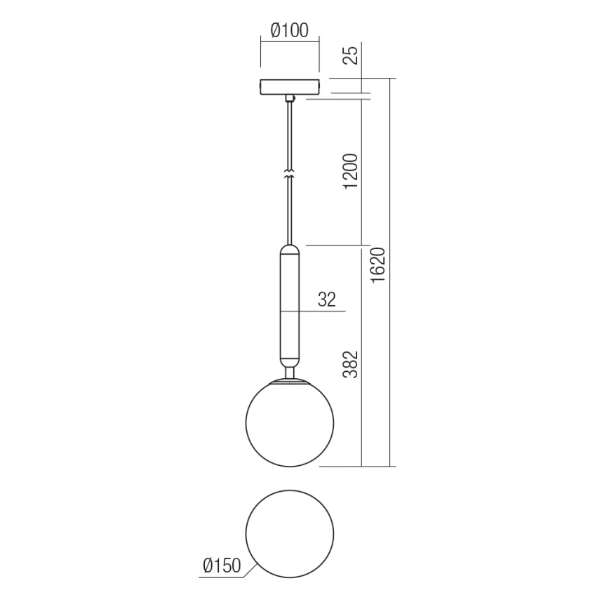 Redo 01-3130 - Lampadario a sospensione con filo HAIKU 1xE14/28W/230V diametro 15 cm ottone