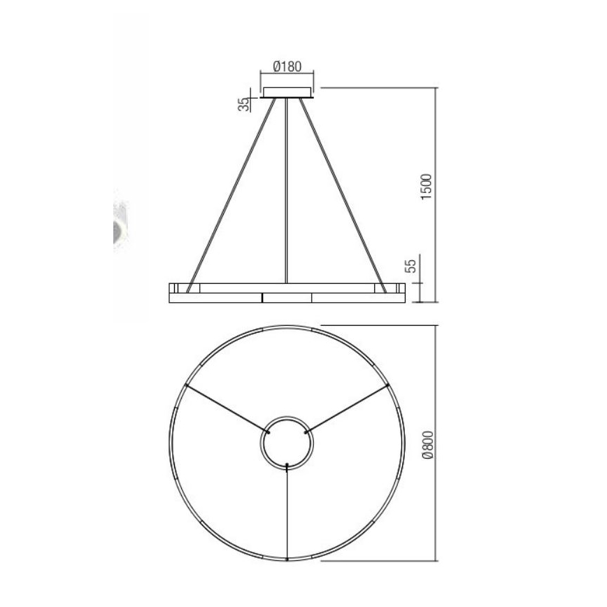 Redo 01-3175 - Lampadario a sospensione con filo LED dimmerabile CASTLE LED/45W/230V oro