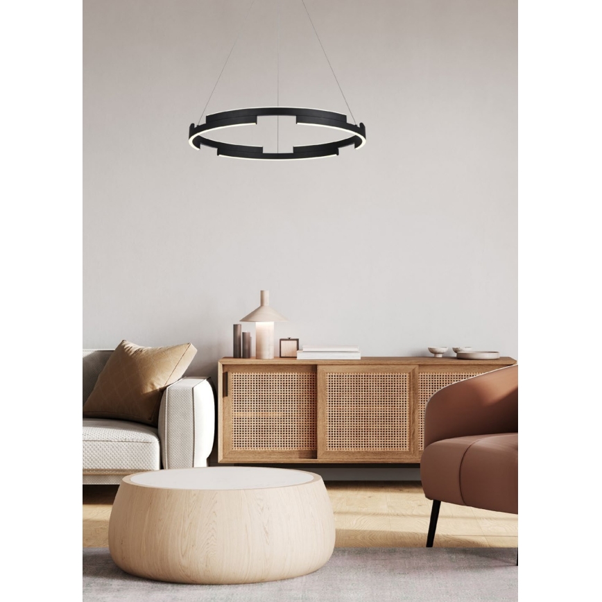 Redo 01-3176 - Lampadario a sospensione con filo LED dimmerabile CASTLE LED/45W/230V nero