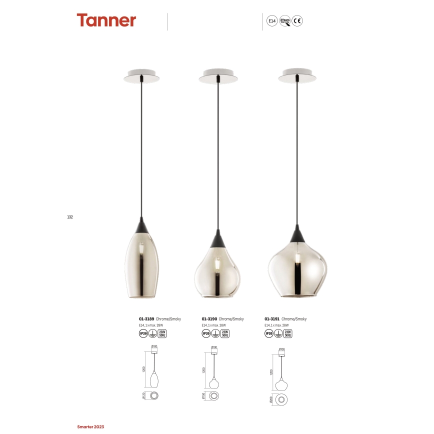 Redo 01-3190 - Suspension filaire TANNER 1xE14/28W/230V d. 15 cm