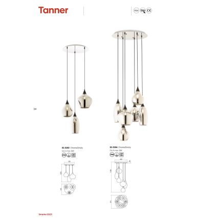 Redo 01-3194 - Lampadario a sospensione con filo TANNER 6xE14/28W/230V diametro 47,2 cm