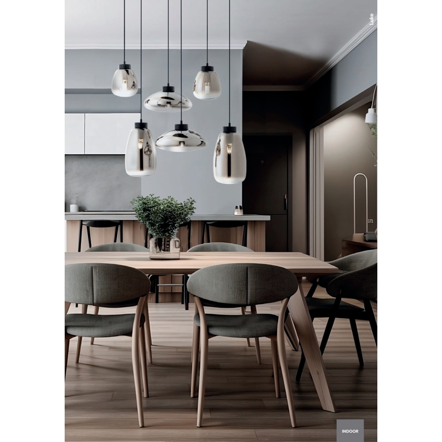 Redo 01-3197 - Suspension filaire LUKE 3xE27/42W/230V d. 46 cm noir