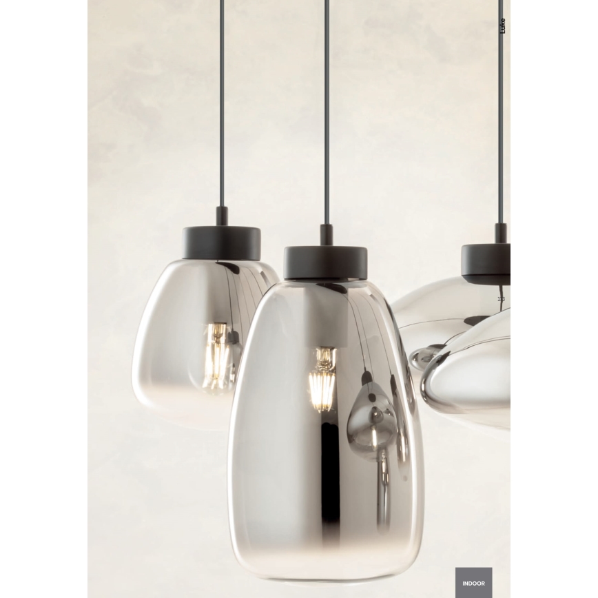 Redo 01-3197 - Suspension filaire LUKE 3xE27/42W/230V d. 46 cm noir