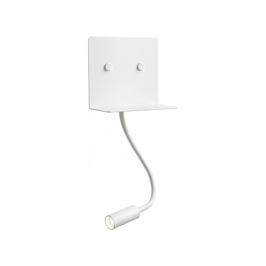 Redo 01-3210 - LED-Wandleuchte mit flexibler und kleiner Lampe MOKA LED/6W + LED/3W/230V USB CRI90 weiß