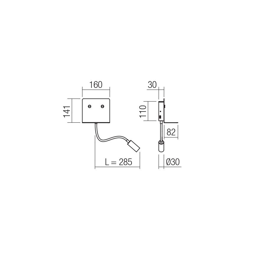 Redo 01-3210 - LED-Wandleuchte mit flexibler und kleiner Lampe MOKA LED/6W + LED/3W/230V USB CRI90 weiß