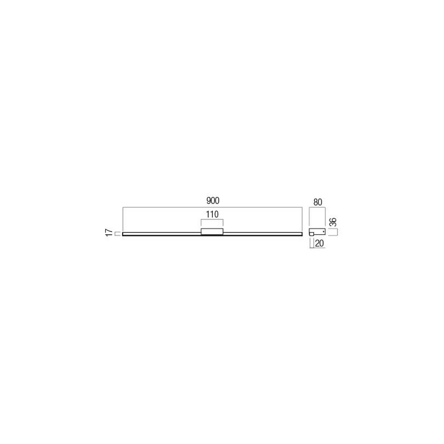 Redo 01-3272 - Éclairage LED pour miroir de salle de bains ASTON LED/18W/230V 3000/4000K 90 cm CRI 90 IP44 chrome brillant