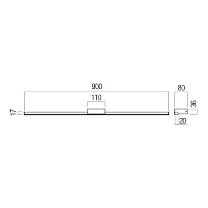 Redo 01-3272 - LED-Badspiegelleuchte ASTON LED/18W/230V 3000/4000K 90 cm CRI 90 IP44 glänzender Chrom