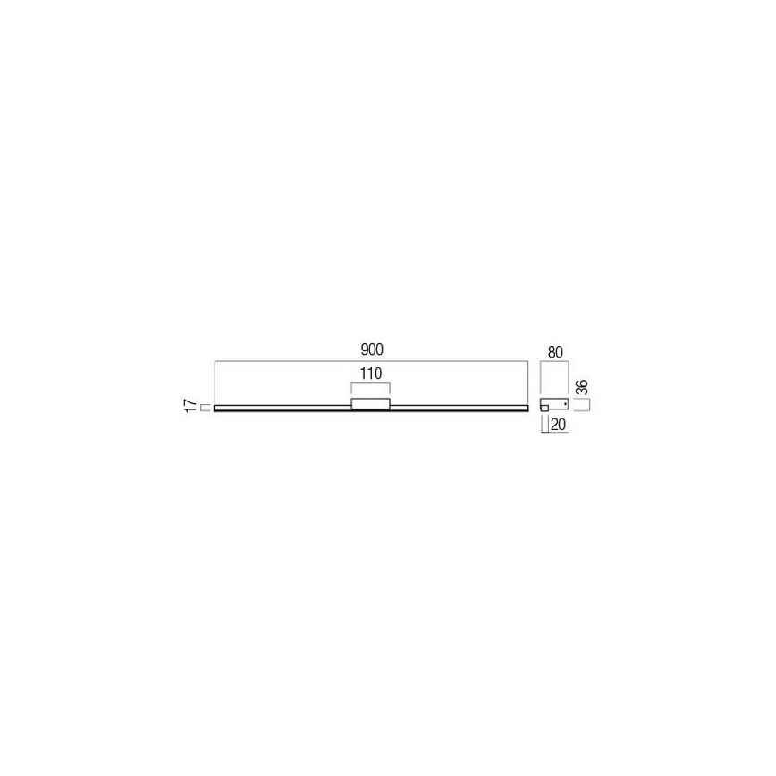 Redo 01-3273 - Applique LED pour miroir de salle de bains ASTON, 18W/230V, 3000/4000K, 90 cm, IRC 90, IP44, noir