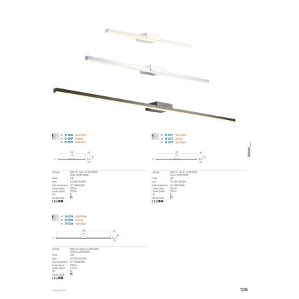 Redo 01-3275 - LED-Spiegelleuchte für das Badezimmer ASTON LED/24W/230V 3000/4000K 120 cm CRI 90 IP44 glänzender Chrom