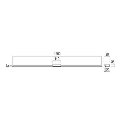 Redo 01-3275 - Lampada LED per specchio da bagno ASTON LED/24W/230V, 3000/4000K, 120 cm, CRI 90, IP44, cromo lucido