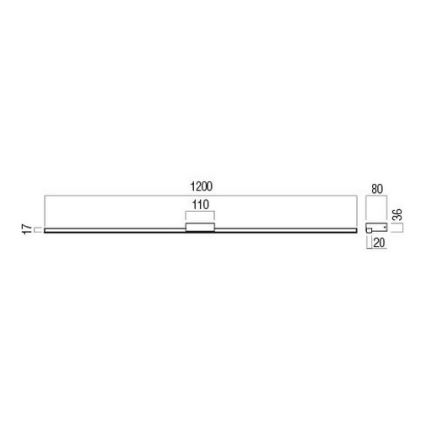 Redo 01-3276 - Applique LED pour miroir de salle de bains ASTON LED/24W/230V 3000/4000K 120 cm CRI 90 IP44 noire