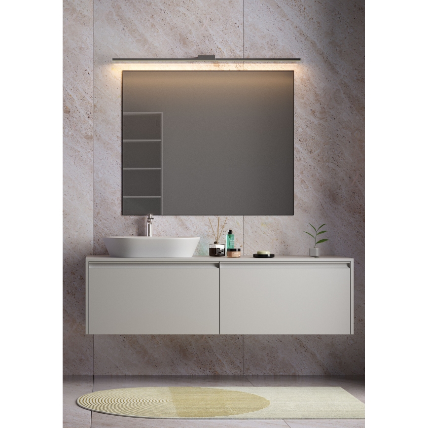 Redo 01-3276 - Illuminazione LED per specchio da bagno ASTON LED/24W/230V 3000/4000K 120 cm CRI 90 IP44 nero