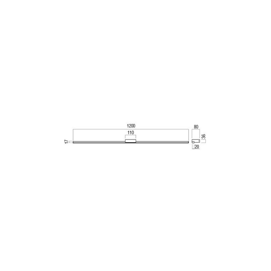 Redo 01-3276 - Illuminazione LED per specchio da bagno ASTON LED/24W/230V 3000/4000K 120 cm CRI 90 IP44 nero