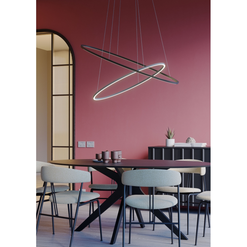 Redo 01-3339 - Lampadario sospeso dimmerabile su cavo LEO LED/48W/230V 3000/4000K CRI 90 40x95 cm nero