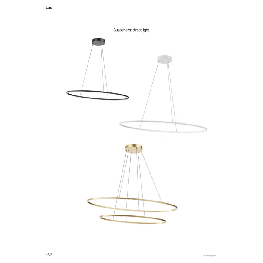 Redo 01-3339 - Suspension LED dimmable sur câble LEO LED/48W/230V 3000/4000K IRC 90 40x95 cm noir