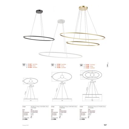 Redo 01-3339 - Suspension LED dimmable sur câble LEO LED/48W/230V 3000/4000K IRC 90 40x95 cm noir