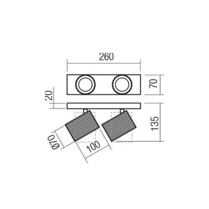 Redo 01-3403 - Faretto DELPHI 2x GU10/7W/230V, nero