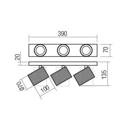 Redo 01-3405 - Faretto DELPHI 3xGU10/7W/230V dorato