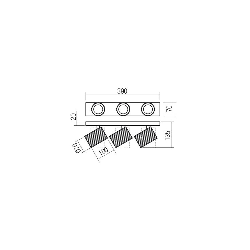 Redo 01-3405 - Faretto DELPHI 3xGU10/7W/230V dorato