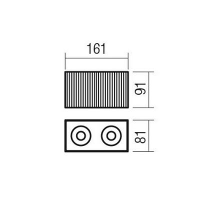 Redo 01-3411 - Faretto DELPHI 2xGU10/7W/230V 16,1x8,1 cm dorato