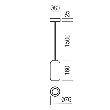 Redo 01-3476 - Hängeleuchte BOOM 1xGU10/10W/230V d 7,6 cm braun