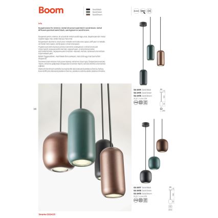Redo 01-3476 - Lampadario a sospensione con filo BOOM 1xGU10/10W/230V diametro 7,6 cm marrone