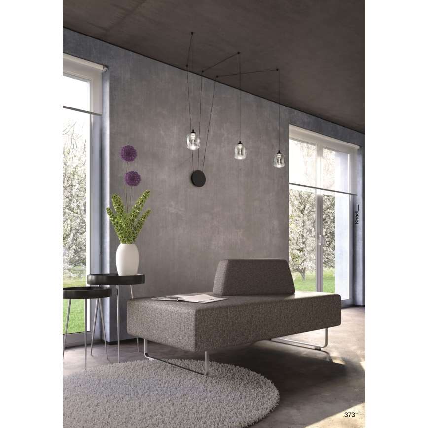 Redo 01-3485 - Dimmbare LED-Wandleuchte KHADI 3xLED/5,5W/230V CRI 90 Ø 12 cm schwarz/rauchfarben