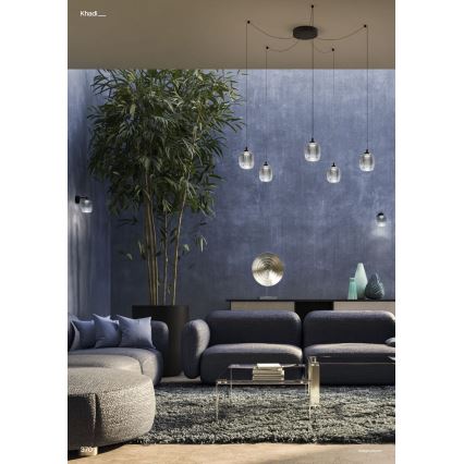 Redo 01-3487 - Suspension LED dimmable sur câble KHADI 5xLED/5,2W/230V CRI 90 araignée noir/fumé