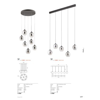 Redo 01-3490 - Lampadario LED dimmerabile su cavo KHADI 5xLED/5,2W/230V CRI 90 nero/fumé