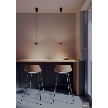 Redo 01-3548 - Lampadario LED a sospensione con filo AVES LED/12W/230V diametro 9,6 cm CRI 90 rame