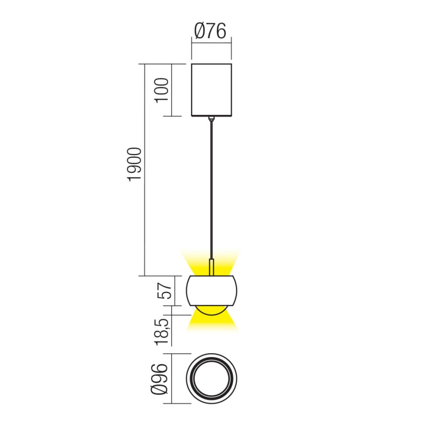 Redo 01-3548 - Lampadario LED a sospensione con filo AVES LED/12W/230V diametro 9,6 cm CRI 90 rame