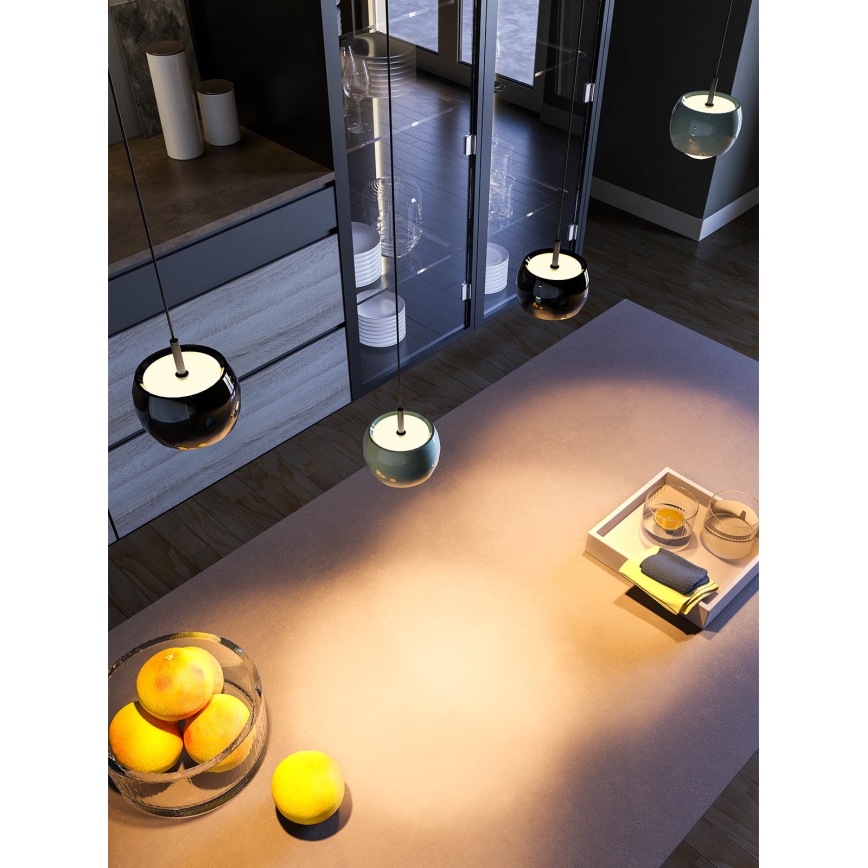 Redo 01-3549 - Lampadario LED a sospensione con filo AVES LED/12W/230V diametro 9,6 cm CRI 90 grigio