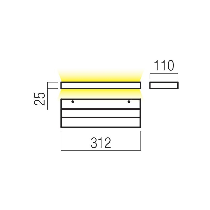 Redo 01-3552 - Applique murale SEED LED/15W/230V blanc