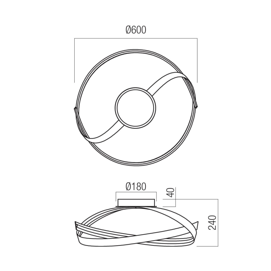 Redo 01-3613 - Plafoniera LED dimmerabile IMPULS LED/34W/230V Ø 60 cm dorata
