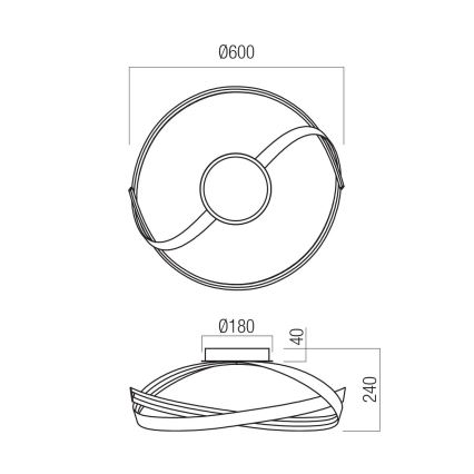 Redo 01-3613 - Plafonnier LED dimmable IMPULS LED/34W/230V Ø 60 cm doré