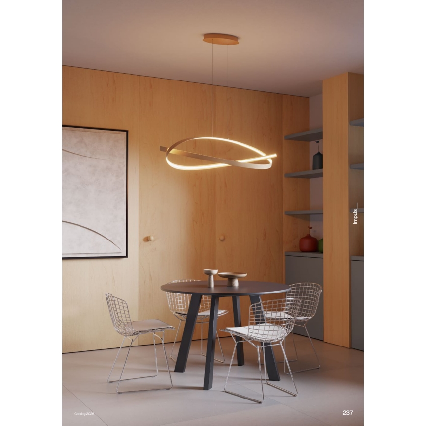 Redo 01-3616 - LED dimmbarer Pendelkronleuchter an Kabel IMPULS LED/38W/230V goldfarben