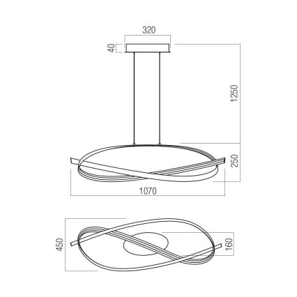 Redo 01-3617 - Lampada a sospensione dimmerabile su cavo IMPULS LED/38W/230V nera