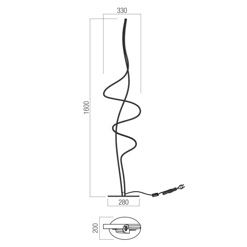 Redo 01-3625 - dimmbare LED-Stehleuchte IMPULS LED/36W/230V, Gold
