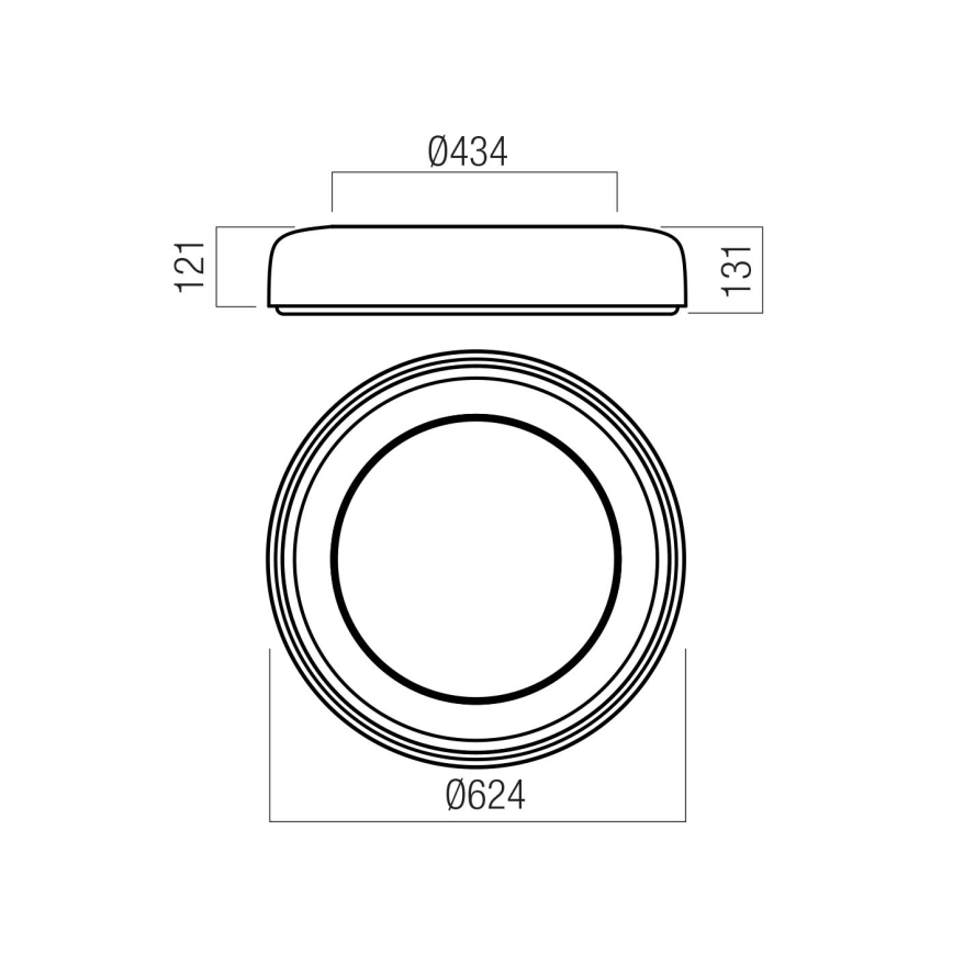 Redo 01-3723 - Plafonnier LED DIP 40 W, 230 V, 2700/3000/4000/5000/6500 K, IRC 90, Ø 62,4 cm, beige
