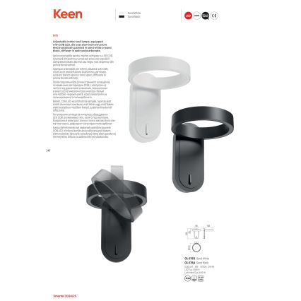 Redo 01-3764 - Applique a LED KEEN LED/6W/230V CRI 90 nero