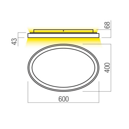 Redo 01-3807 - Plafoniera LED dimmerabile NOBU LED/60W/230V 3000/4000K CRI 90 dorata
