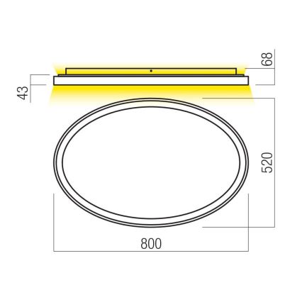 Redo 01-3809 - dimmbare LED-Deckenleuchte NOBU LED/80W/230V 3000/4000K CRI 90 weiß