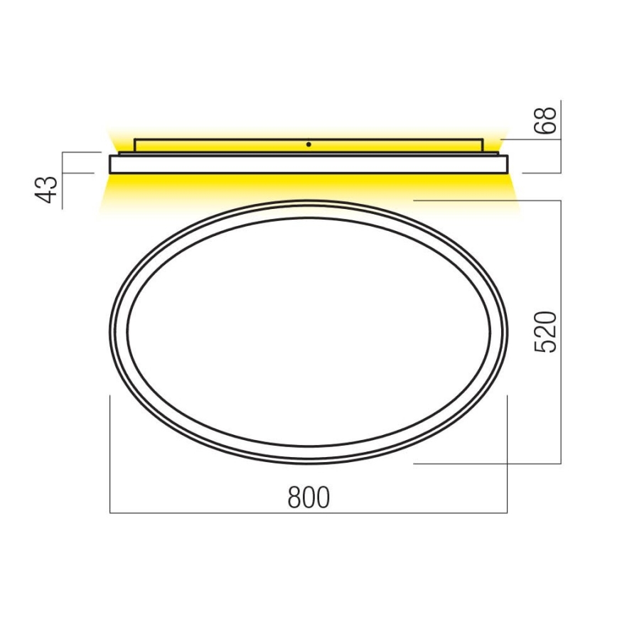 Redo 01-3809 - Plafonnier LED dimmable NOBU, 80 W, 230 V, 3000/4000 K, IRC 90, blanc